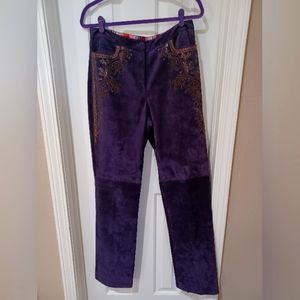 Carlisle 100% Suede Purple Embroidery and Beading